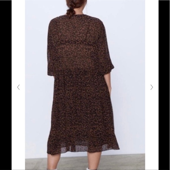 NWOT | ZARA LEOPARD PRINT MIDI DRESS | SIZE: XL - Picture 6 of 6
